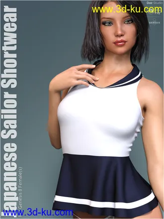 3D打印模型dForce Japanese Sailor Shortwear的图片