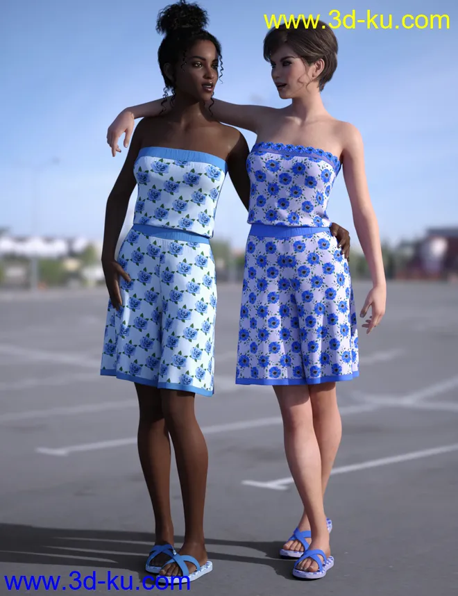 dForce Jolly Romper Outfit for Genesis 8 Female(s)模型的图片4