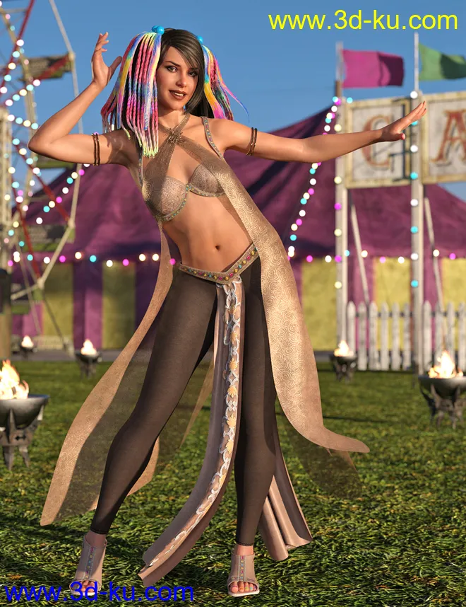 dForce Khamsin Outfit for Genesis 8 Female(s)模型的图片1