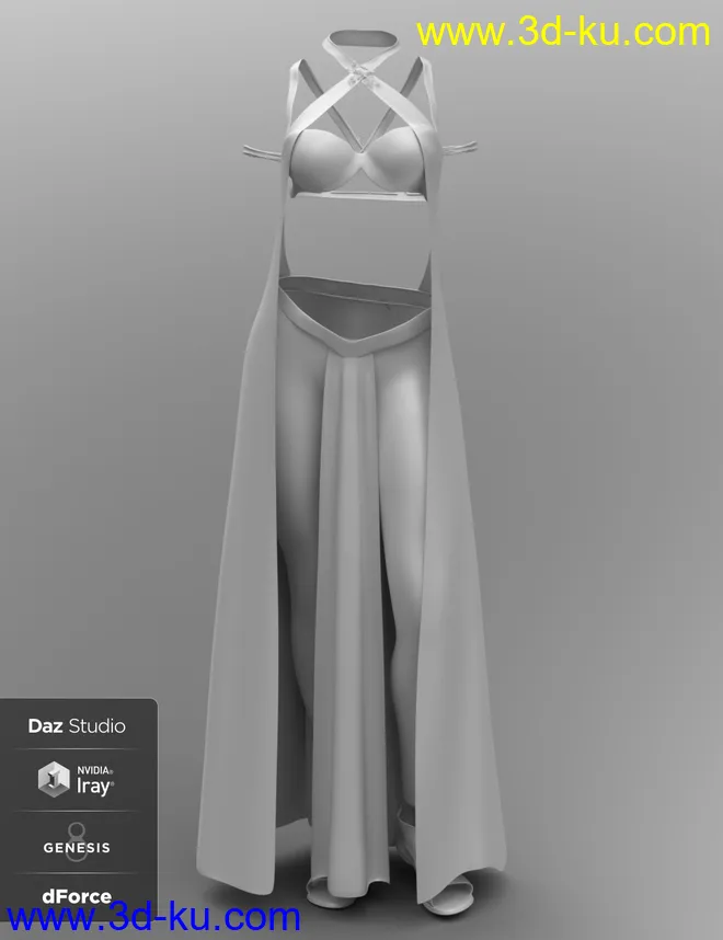 dForce Khamsin Outfit for Genesis 8 Female(s)模型的图片2