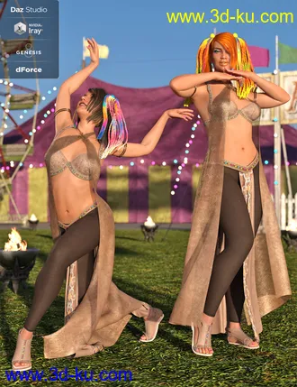 3D打印模型dForce Khamsin Outfit for Genesis 8 Female(s)的图片