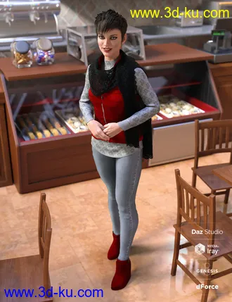 3D打印模型dForce Latte Mornings Outfit for Genesis 8 Female(s)的图片