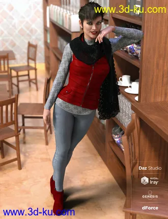 3D打印模型dForce Latte Mornings Outfit for Genesis 8 Female(s)的图片