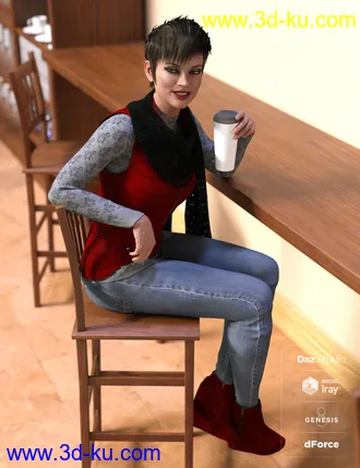 3D打印模型dForce Latte Mornings Outfit for Genesis 8 Female(s)的图片