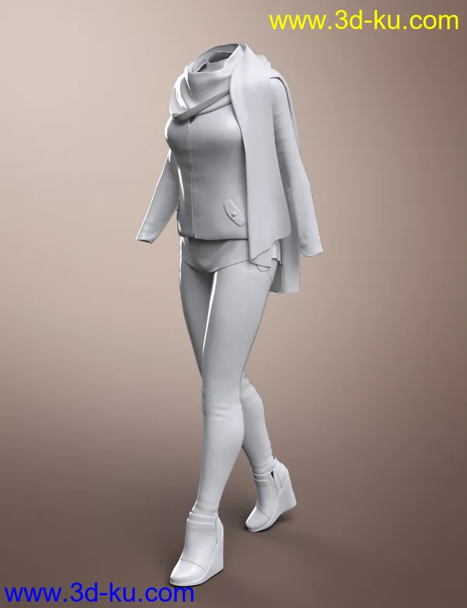 dForce Latte Mornings Outfit for Genesis 8 Female(s)模型的图片6
