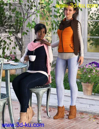 3D打印模型dForce Latte Mornings Outfit Textures的图片