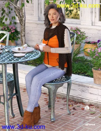 3D打印模型dForce Latte Mornings Outfit Textures的图片