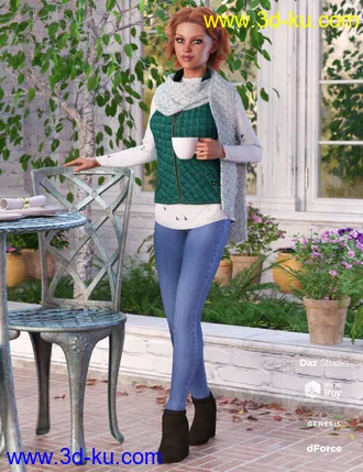 3D打印模型dForce Latte Mornings Outfit Textures的图片
