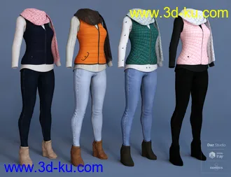 3D打印模型dForce Latte Mornings Outfit Textures的图片