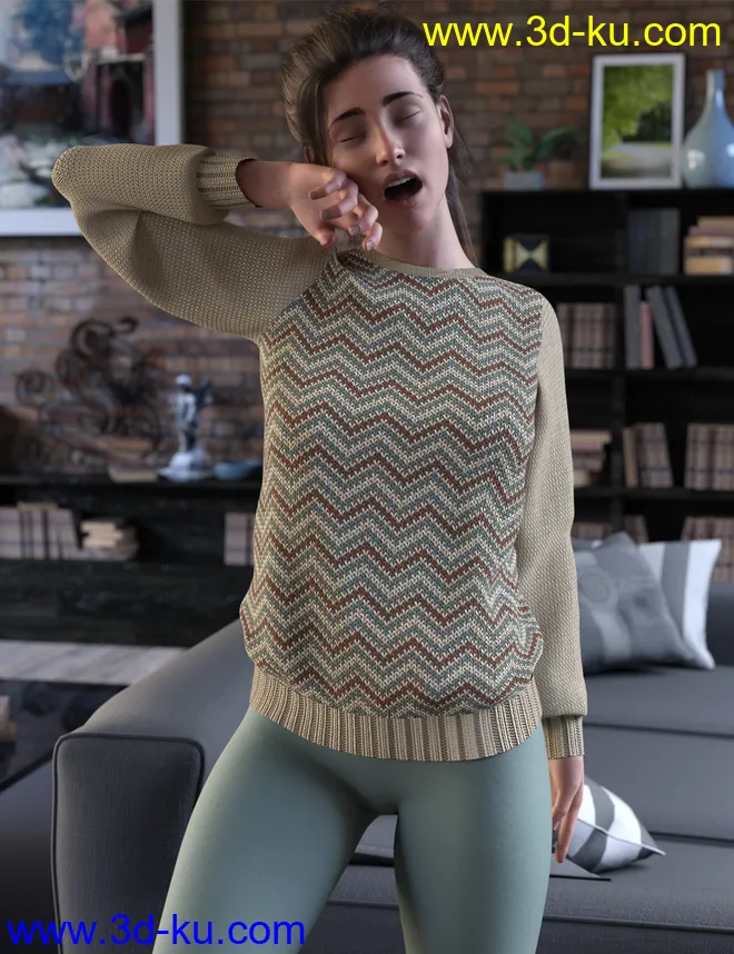 dForce Lazy Home Wear Outfit模型的图片2