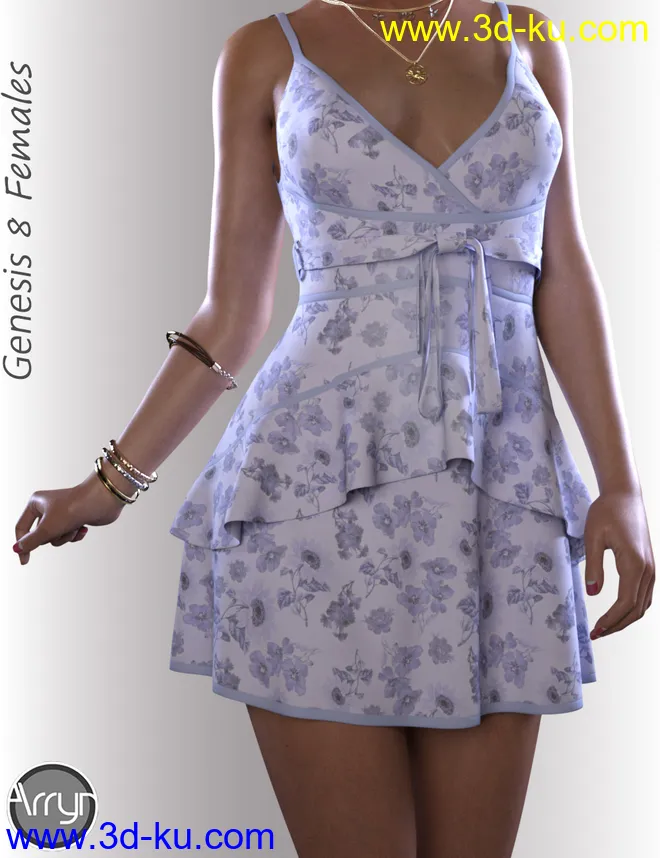 dForce Leah Candy Dress Outfit for Genesis 8 Female(s)模型的图片3