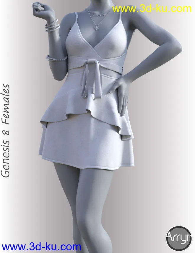 dForce Leah Candy Dress Outfit for Genesis 8 Female(s)模型的图片6