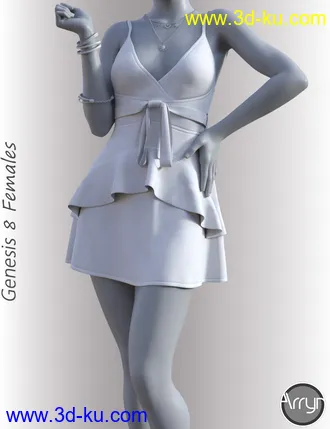 3D打印模型dForce Leah Candy Dress Outfit for Genesis 8 Female(s)的图片
