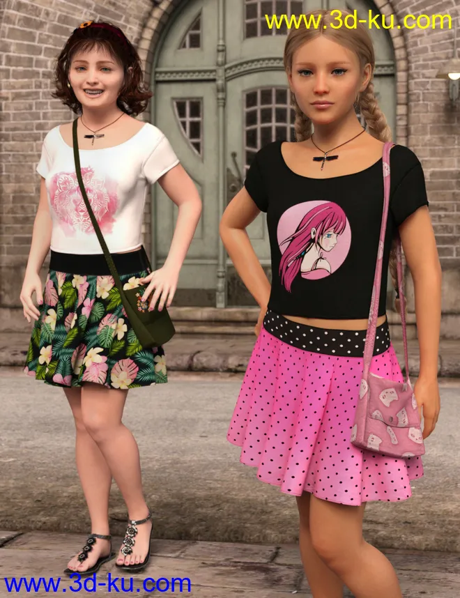 dForce Mid Summer Casual Outfit for Genesis 8 Female(s)模型的图片1