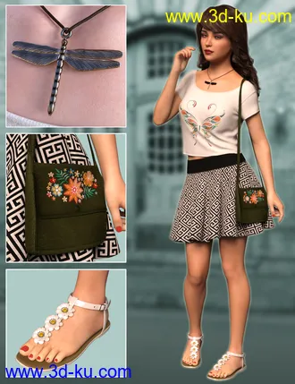 3D打印模型dForce Mid Summer Casual Outfit for Genesis 8 Female(s)的图片