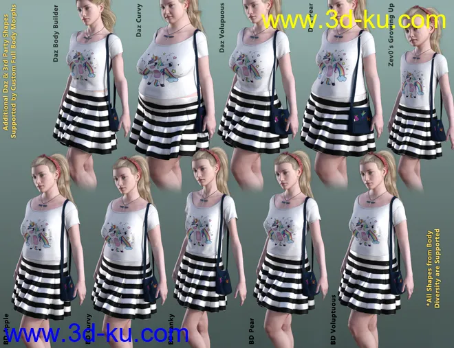 dForce Mid Summer Casual Outfit for Genesis 8 Female(s)模型的图片8