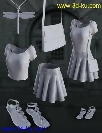 3D打印模型dForce Mid Summer Casual Outfit for Genesis 8 Female(s)的图片