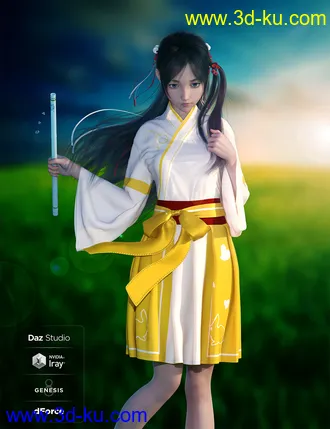 3D打印模型dForce Modern Kimono for Genesis 8 Female(s)的图片