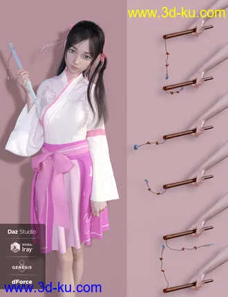 3D打印模型dForce Modern Kimono for Genesis 8 Female(s)的图片