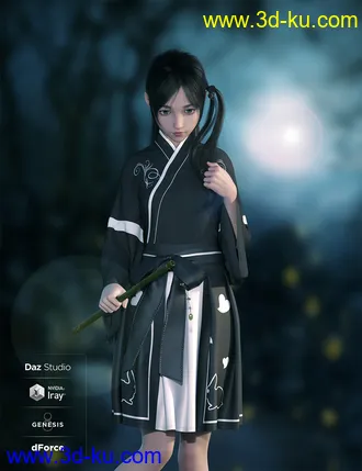 3D打印模型dForce Modern Kimono for Genesis 8 Female(s)的图片