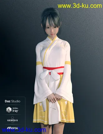 dForce Modern Kimono for Genesis 8 Female(s)模型的图片12