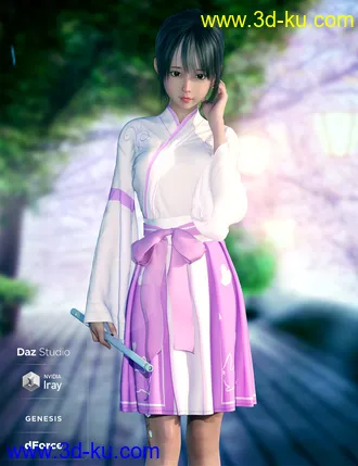 dForce Modern Kimono for Genesis 8 Female(s)模型的图片13