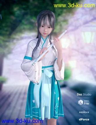 dForce Modern Kimono for Genesis 8 Female(s)模型的图片16