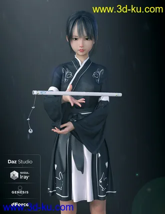 dForce Modern Kimono for Genesis 8 Female(s)模型的图片17