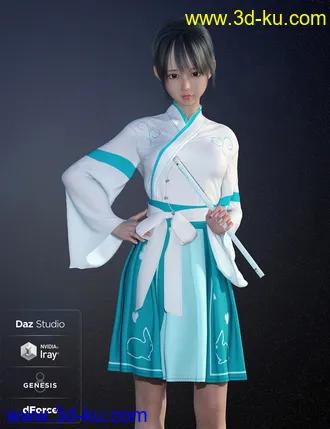 dForce Modern Kimono for Genesis 8 Female(s)模型的图片18