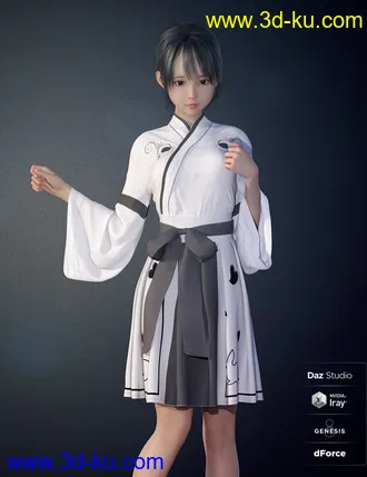 dForce Modern Kimono for Genesis 8 Female(s)模型的图片19