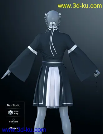 3D打印模型dForce Modern Kimono for Genesis 8 Female(s)的图片