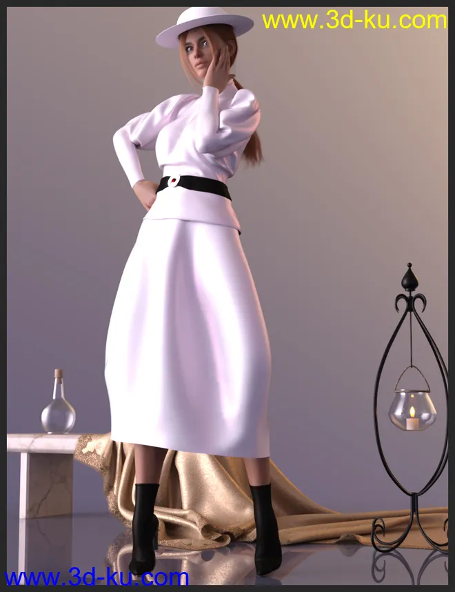 dForce Modern Romantic Outfit for Genesis 8 Female(s)模型的图片4