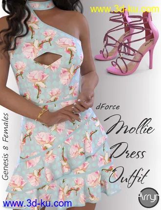 3D打印模型dForce Mollie Candy Dress Outfit for Genesis 8 Female(s)的图片