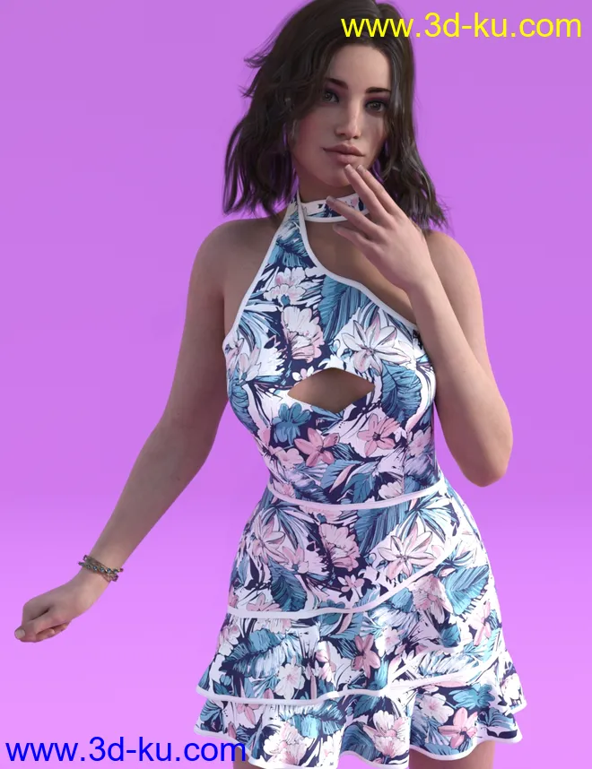 dForce Mollie Candy Dress Textures模型的图片1