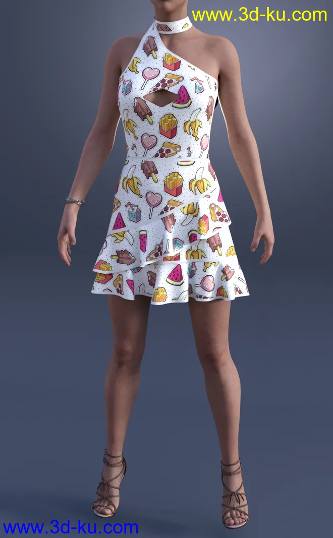 dForce Mollie Candy Dress Textures模型的图片2
