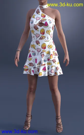 3D打印模型dForce Mollie Candy Dress Textures的图片