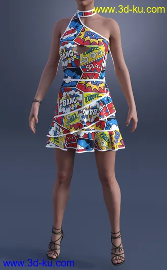 3D打印模型dForce Mollie Candy Dress Textures的图片