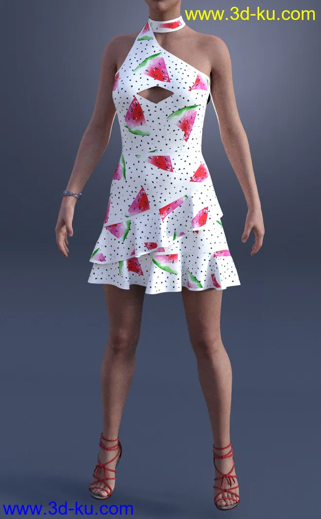 dForce Mollie Candy Dress Textures模型的图片6