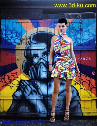 3D打印模型dForce Mollie Candy Dress Textures的图片