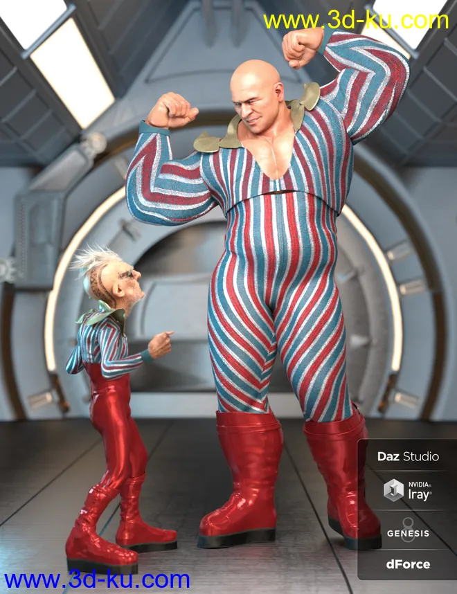 dForce MoonAge Outfit for Genesis 8 Male(s)模型的图片4