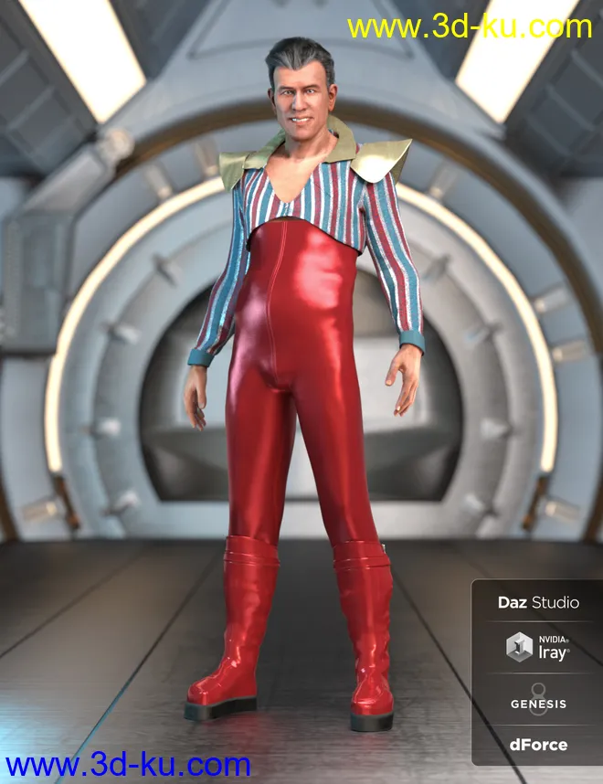 dForce MoonAge Outfit for Genesis 8 Male(s)模型的图片5