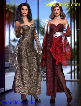3D打印模型dForce Natasha Rose Outfit Textures的图片
