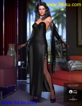 3D打印模型dForce Natasha Rose Outfit Textures的图片
