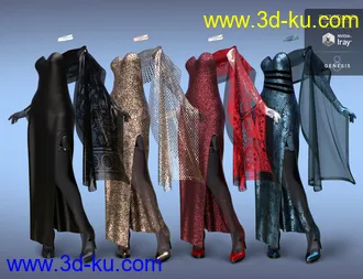 3D打印模型dForce Natasha Rose Outfit Textures的图片
