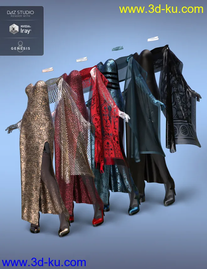 dForce Natasha Rose Outfit Textures模型的图片7