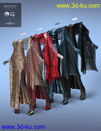 3D打印模型dForce Natasha Rose Outfit Textures的图片
