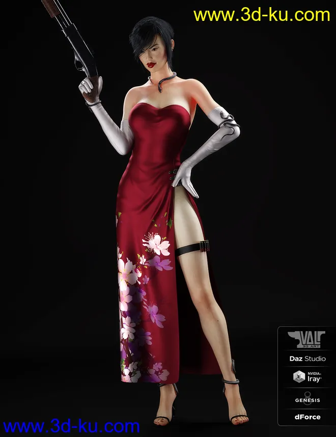 dForce Nicole Agent Outfit for Genesis 8 Female(s)模型的图片4