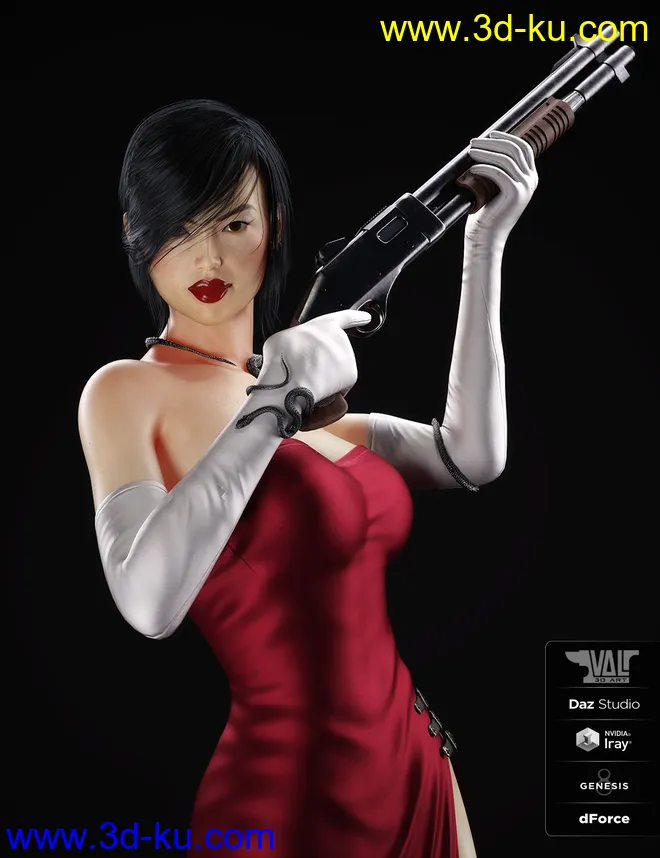 dForce Nicole Agent Outfit for Genesis 8 Female(s)模型的图片6