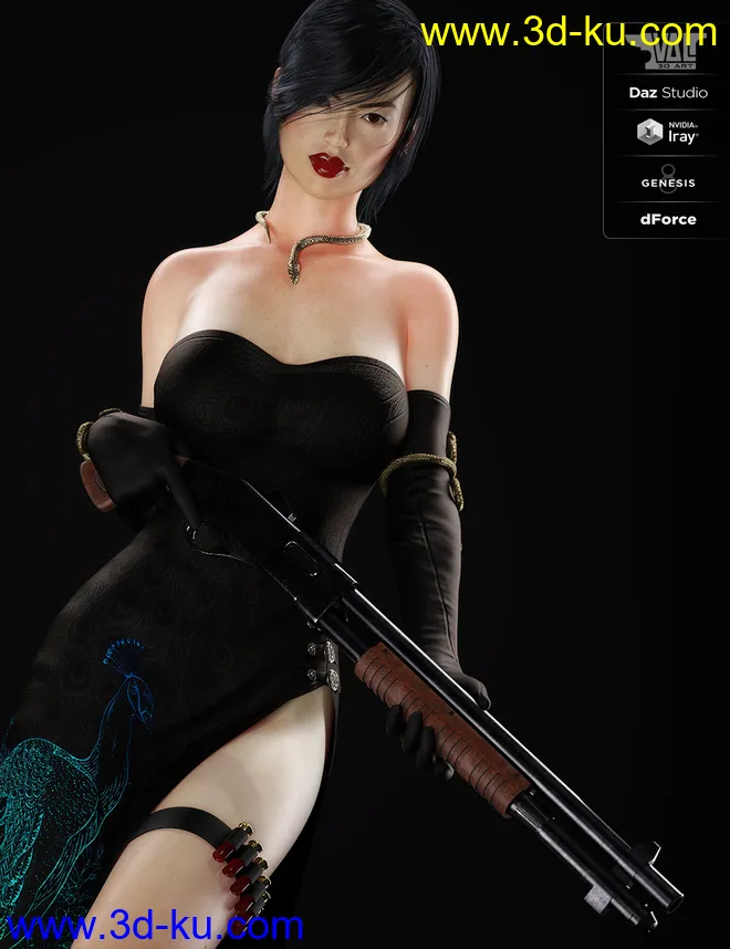 dForce Nicole Agent Outfit for Genesis 8 Female(s)模型的图片8