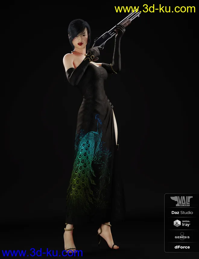 dForce Nicole Agent Outfit for Genesis 8 Female(s)模型的图片9